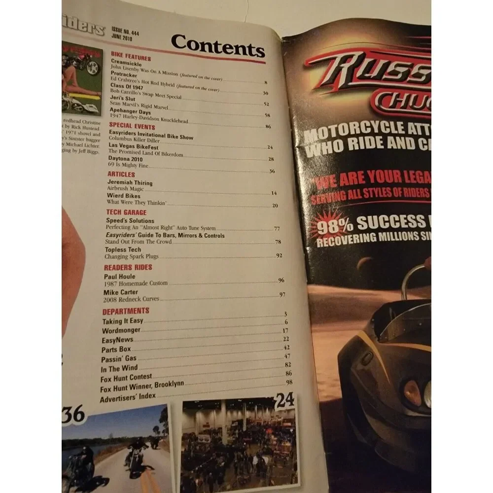 EASYRIDERS MAGAZINE JUNE 2010-VEGAS BIKE FEST-Sinister Harley Davidson Biker